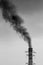 Environmental Damage: Air Pollution. The black smoke of the pipe