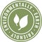 Environmental Earth Friendly round green icon symbol badge with leaf. Label sign for website for renewable and sustainable product