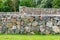 Environmental object, gabion fence wall from steel mesh with stones