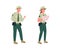 Environmental police male officer flat color vector faceless character set