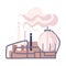 Environmental Pollution and Its Source Vector Illustration. Air Pollution Because of Smoke from Plant Emission