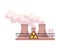 Environmental Pollution and Its Source Vector Illustration. Air Pollution Because of Smoke from Plant Emission