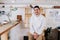 Environmental portrait of a furniture designer maker in his workshop