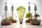 Environmental protection, renewable, sustainable energy sources. Light bulb represents green energy . Generation AI