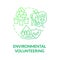 Environmental volunteering green gradient concept icon