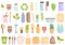 Environmentally friendly consumption icons set cartoon vector. Bio energy