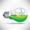 Environmentally friendly light bulb with windmills idea