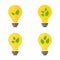 Environmentally friendly light, energy without harm to the environment, paw, vector illustration