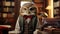 Envision a debonair owl in a tweed vest