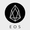 EOS decentralized blockchain applications on WebAssembly vector dark logo