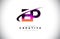 EP E P Grunge Letter Logo with Purple Vibrant Colors Design. Creative grunge vintage Letters Vector Logo