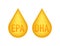 EPA, DHA Vector Drops Set. Omega Three. Organic Vitamin. Vector illustration