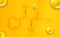 Ephedrine chemical formula. Ephedrine 3D Realistic chemical molecular structure