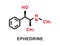 Ephedrine chemical formula. Ephedrine chemical molecular structure. Vector illustration