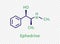 Ephedrine chemical formula. Ephedrine structural chemical formula isolated on transparent background.