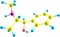 Ephedrine molecule on white