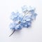 Ephemeral Beauty Minimalist Blue Flower On White Surface