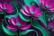 Ephemeral Blooms: Abstract Painting of Amorphous Flowers Blending with a Vibrant Background, Swirls of Magenta and Emerald
