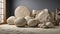 Ephemeral Echoes: Fossilized Limestone Timeless Texture. AI generate