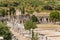 Ephesus, Turkey. Archaeological site: the ruins of the Agora and the Library of Celsus