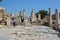 EPHESUS, TURKEY - AUGUST 16, 2017: Curetes Street in Ephesus ancient city, Selcuk, Turkey. Hercules Gate