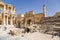 Ephesus, Turkey. Library of Celsus, 114 - 135 years AD and gate of Augustus, IV century AD