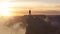Epic Adventure Composite of Man Hiker on top of a rocky mountain. Animation