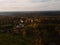 Epic aerial shot: Scenic Sigulda castle in Autumn