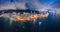 Epic Aerial view of Victoria Harbour, focus on the East side of Hong Kong Island