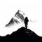 Epic Ascent: Silhouette of a Hiker Gazing at Mount Everest