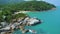 Epic beach landscape rocky coastline aerial view