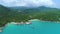 Epic beach scenery hills background aerial view