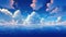 epic beautiful anime landscape artwork of a lot of clouds in the sky, wallpaper design