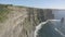 Epic birds eye aerial view of the world famous cliffs of moher in county clare ireland