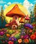 The Epic, Bright, and Luminous Mushroom House in the Middle of t