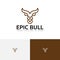 Epic Bull Taurus Head Horned Animal Logo