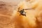 Epic chopper flight, Crossing fire and smoke in the desert warzone