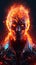 Epic Cinematic Portrait of Ghost Rider in Neon Flames. Generative AI