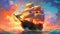 Epic Colorful Sailing Ship Illustration