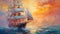 Epic Colorful Sailing Ship Illustration