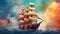 Epic Colorful Sailing Ship Illustration