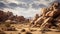 Epic Desert Landscape: Joshua Tree National Park In Matte Painting Style