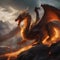 Epic dragon battle in a fiery landscape Dynamic and intense illustration with mythical creatures2