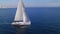 Epic drone footage of racing yacht or saiboat