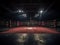 Epic empty boxing ring in the spotlight on the fight night AI