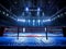 Epic empty boxing ring in the spotlight on the fight night AI