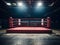 Epic empty boxing ring in the spotlight on the fight night AI