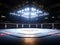 Epic empty ring for fights without rules and MMA in the spotlight on the fight night AI