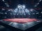 Epic empty ring for fights without rules and MMA in the spotlight on the fight night AI