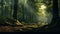 Epic Fantasy Forest Atmospheric Environment With Elm Trees
